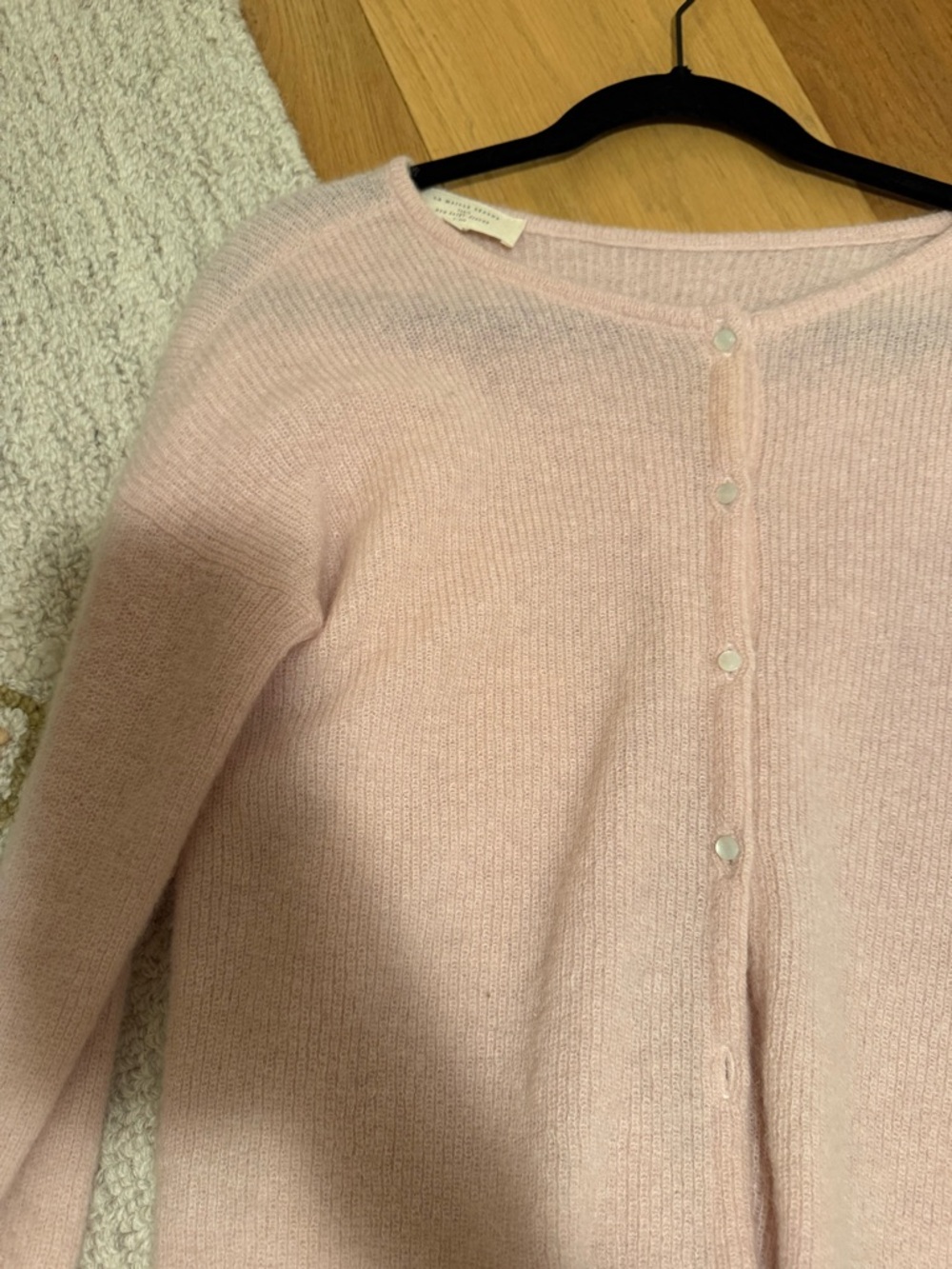 Sezane Light Pink Women's Button-Front Sweater Cardigan - Picture 2 of 7
